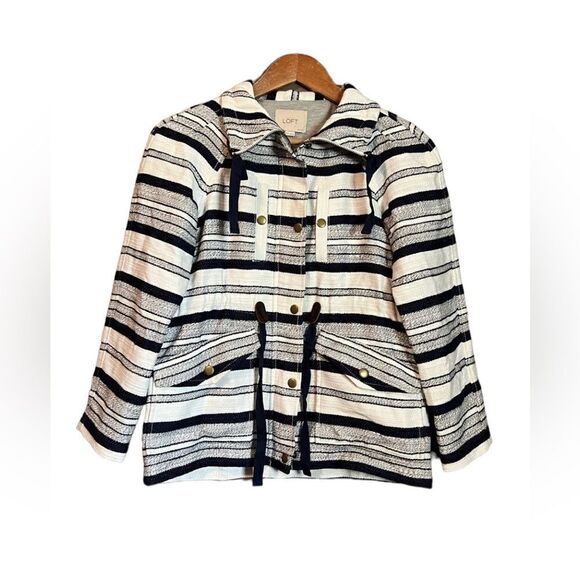 NWT! Loft navy & offwhite coat - Picture 2 of 16